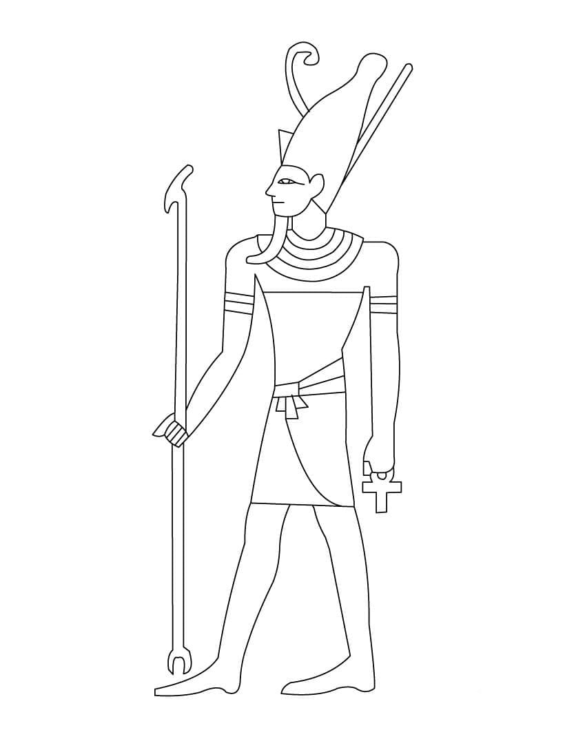 Coloriage Pharaon de l'Egypte Ancienne