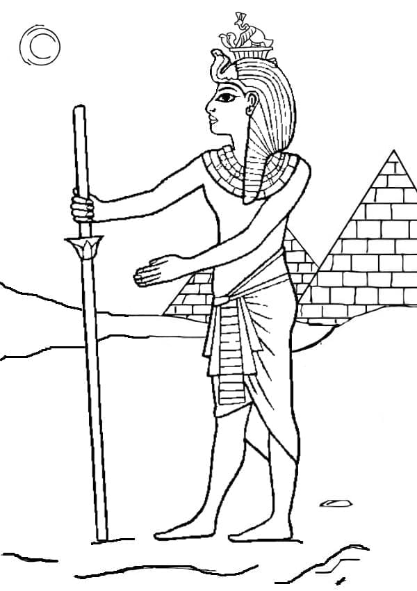 Pharaon et Pyramide coloring page