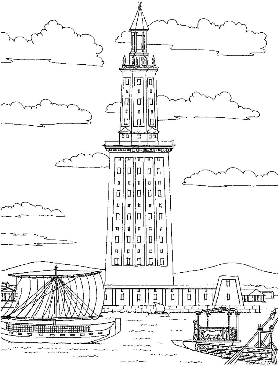 Phare d’Alexandrie coloring page