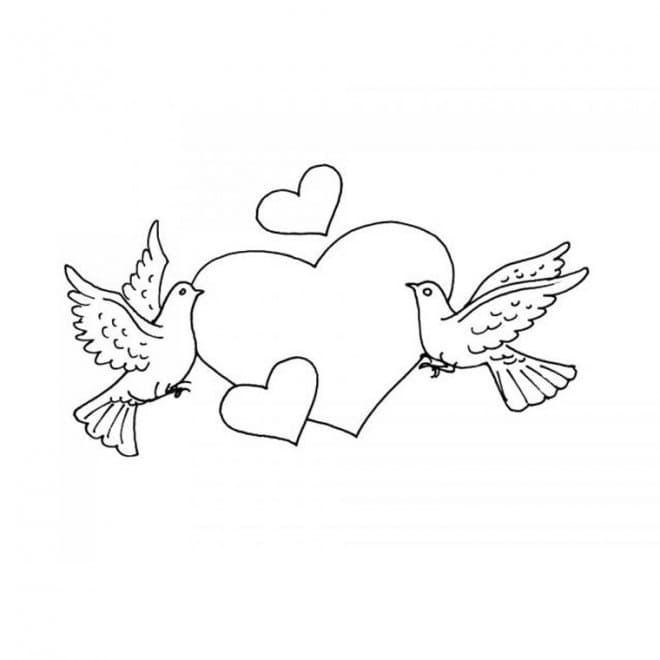 Pigeons d’Amour coloring page