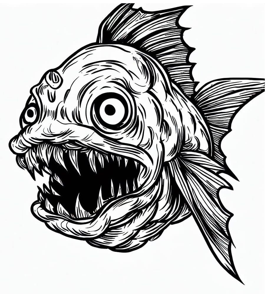 Poisson Effrayant coloring page