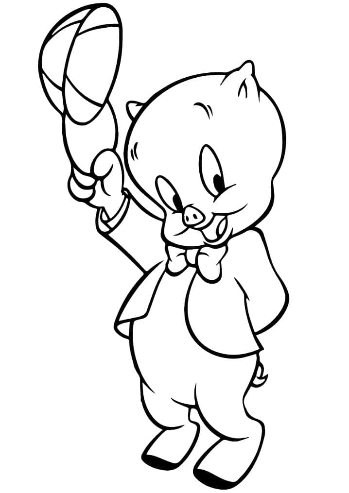 Coloriage Porky Pig dans Looney Tunes