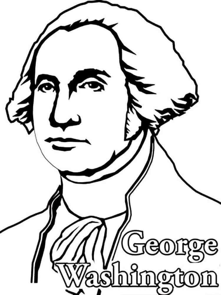 Président des États-Unis George Washington coloring page