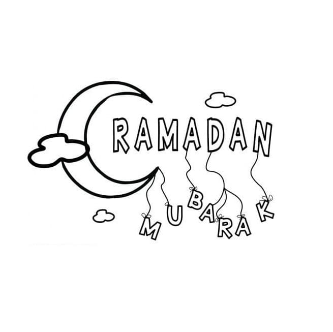 Ramadan Mubarak coloring page