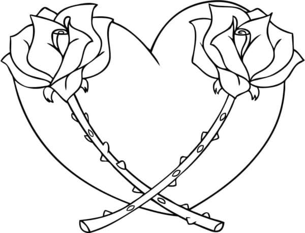 Roses d’Amour coloring page