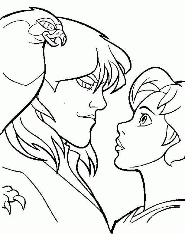 Sir Lionel et Kayley coloring page
