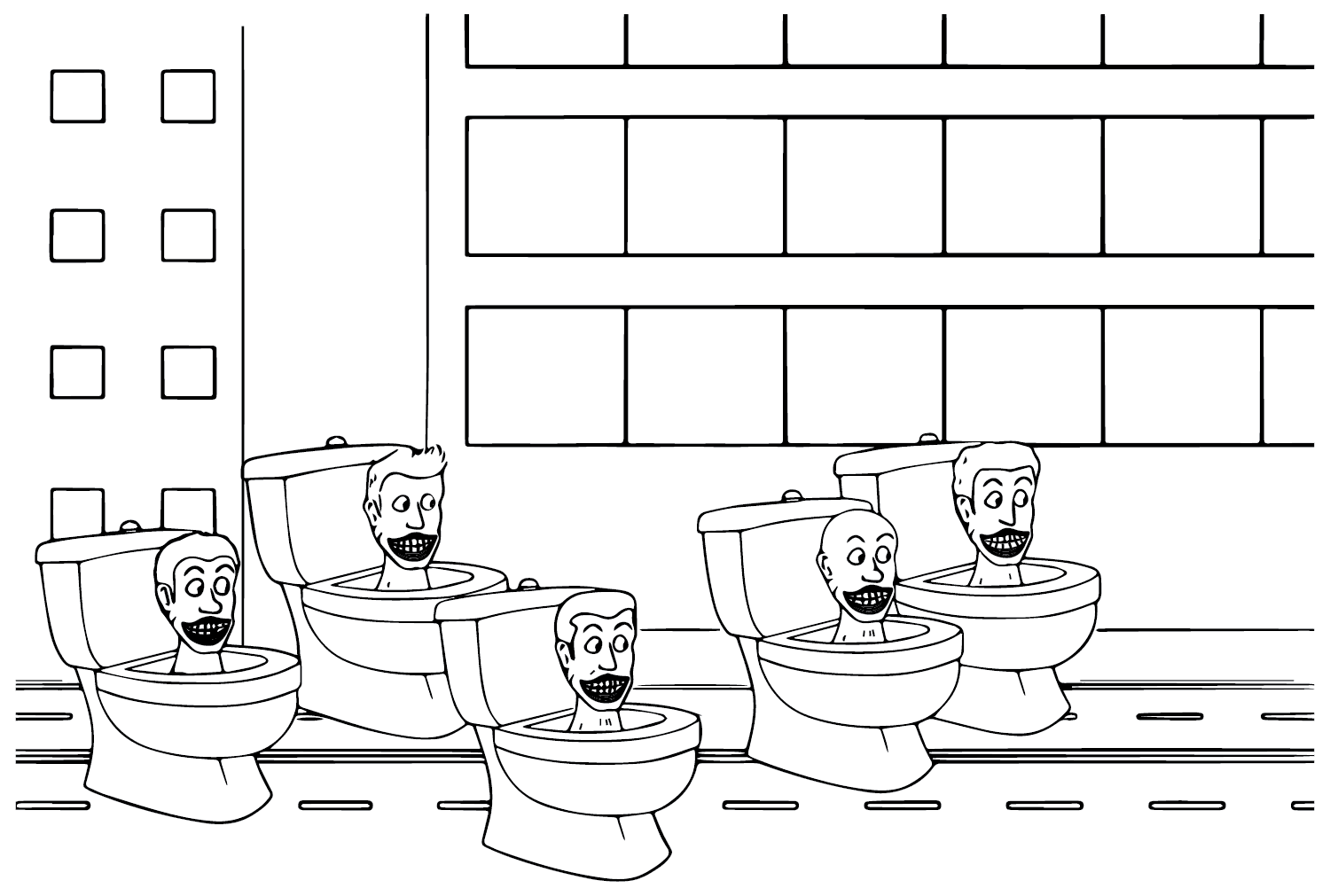 Skibidi Toilet très Drôle coloring page