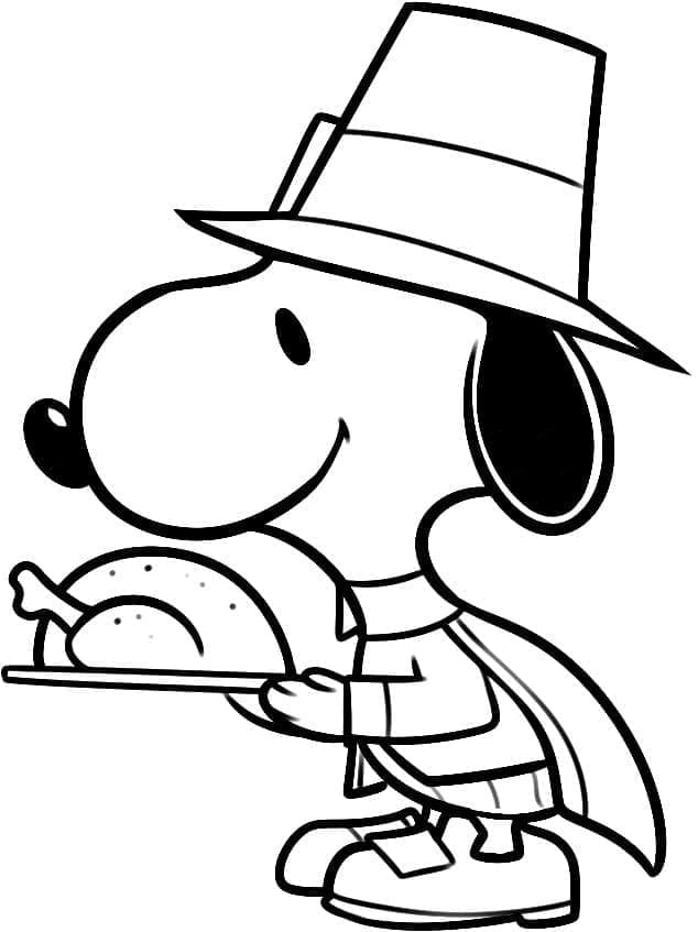 Snoopy en Action de Grâces coloring page