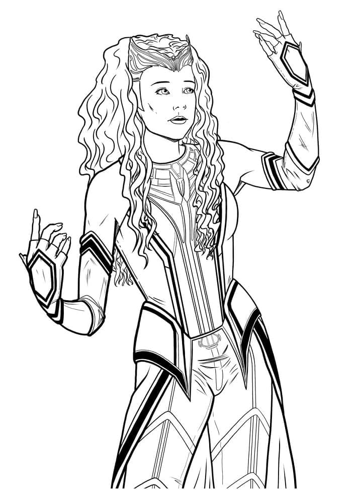 Sorcière Rouge Wanda Maximoff coloring page