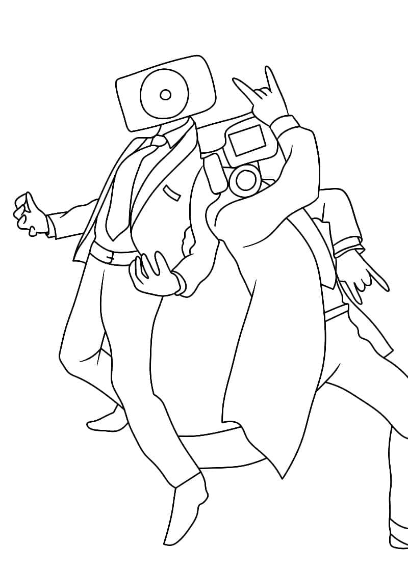 Speakerman et Cameraman de Skibidi Toilet coloring page