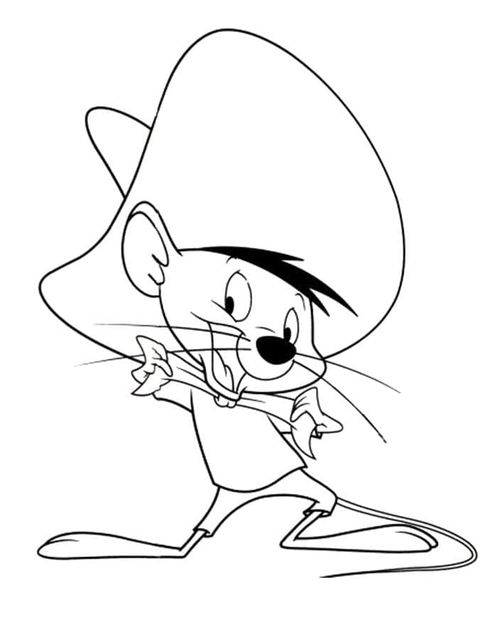 Speedy Gonzales Heureux coloring page