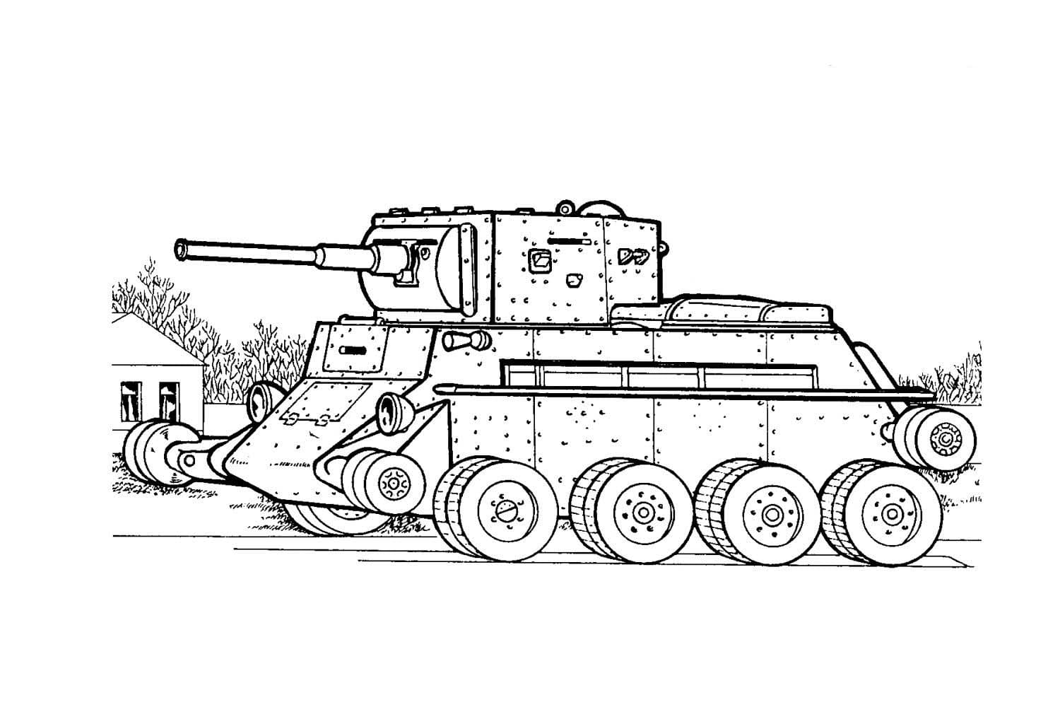 Tank BT-5 coloring page