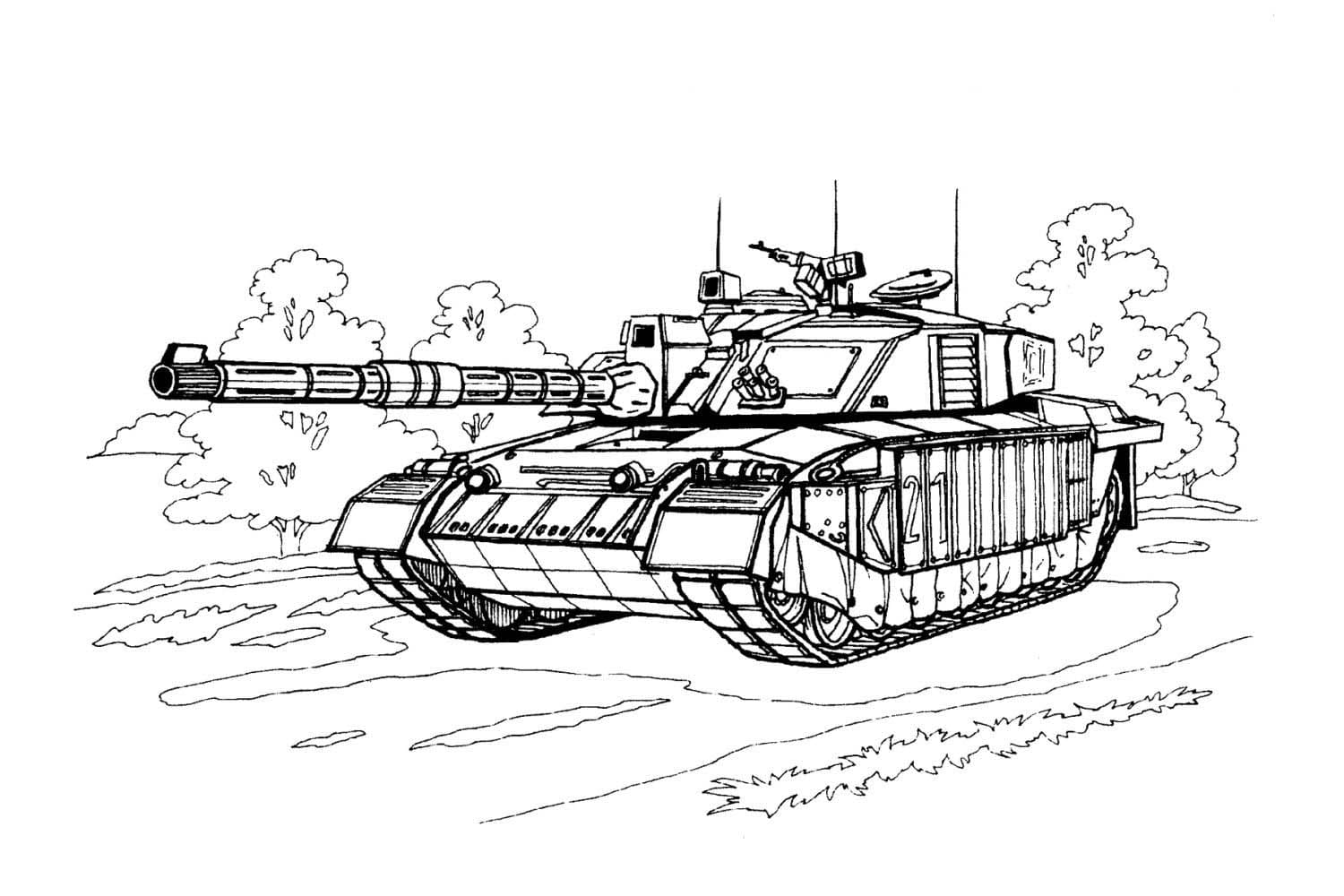Tank Challenger 1 coloring page