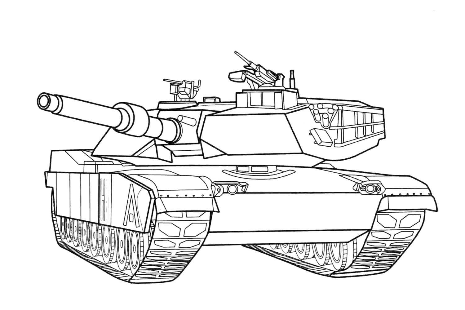 Tank M1 Abrams coloring page