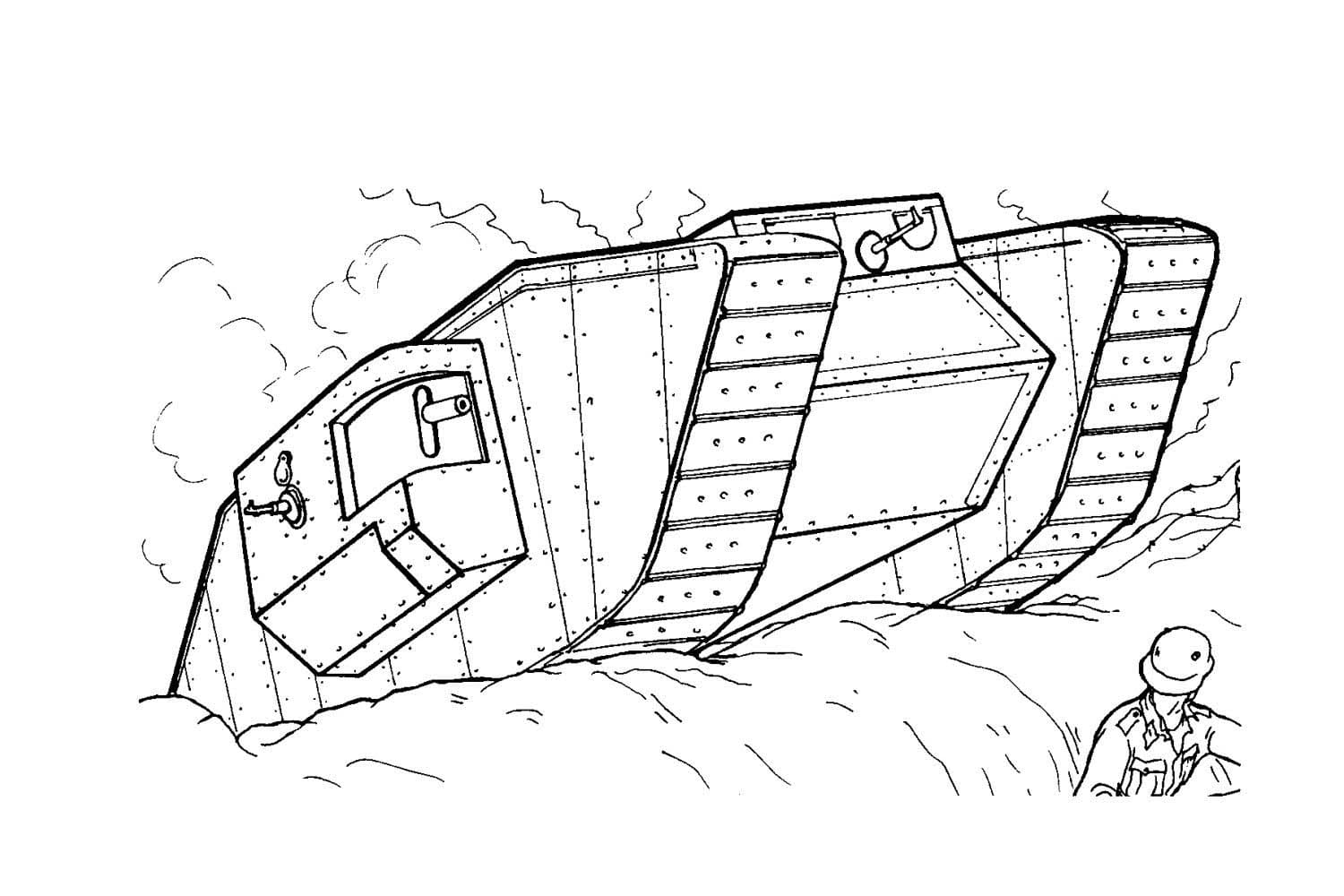 Tank Mark I coloring page