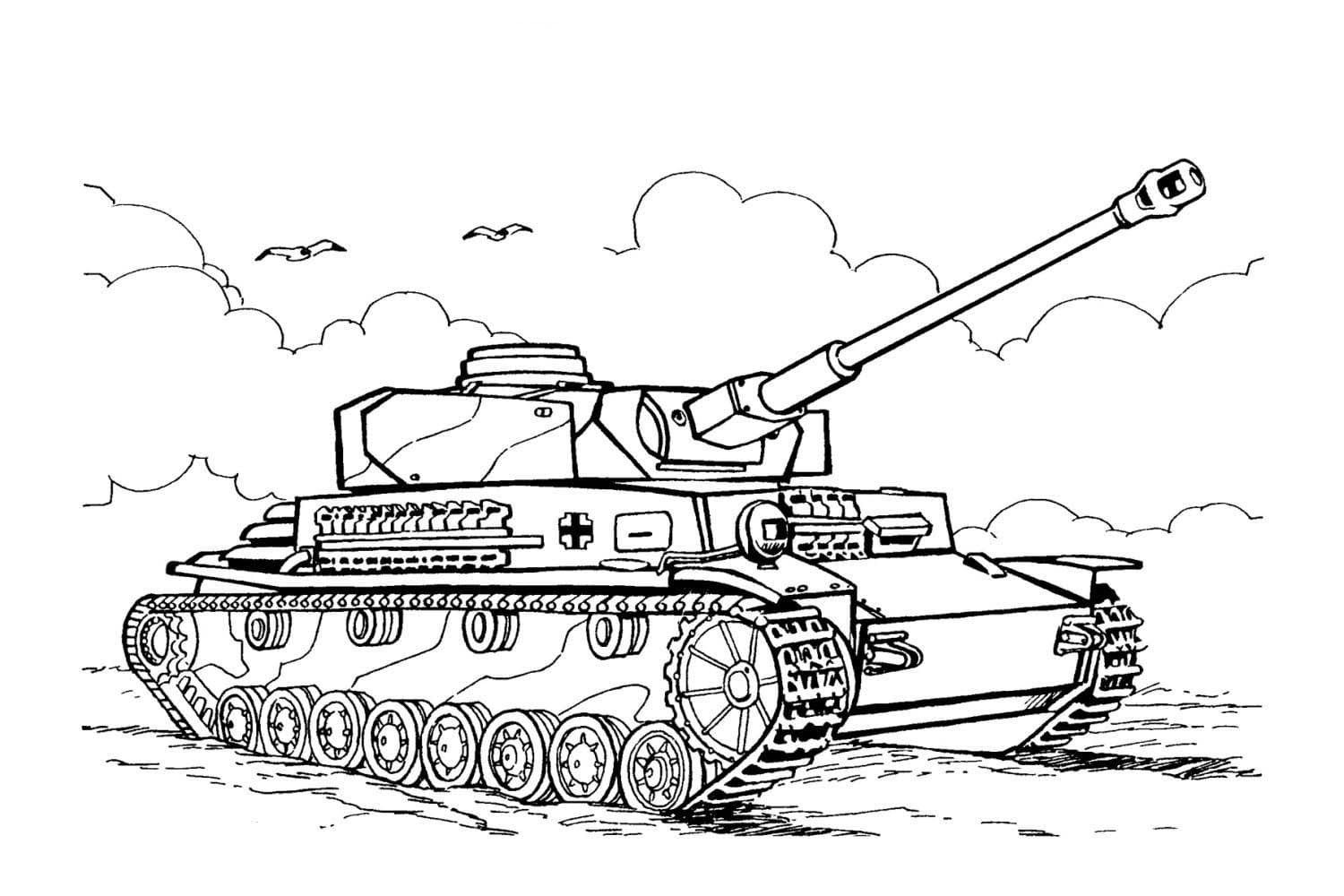 Tank Panzerkampfwagen IV coloring page