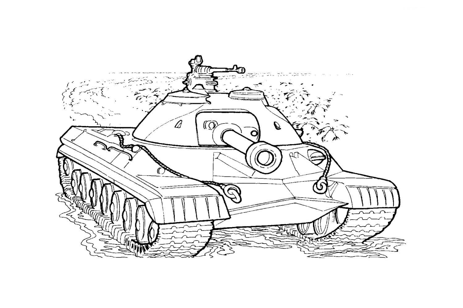 Tank T-10 coloring page