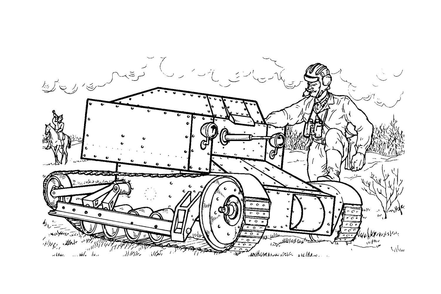 Tank T-27 coloring page