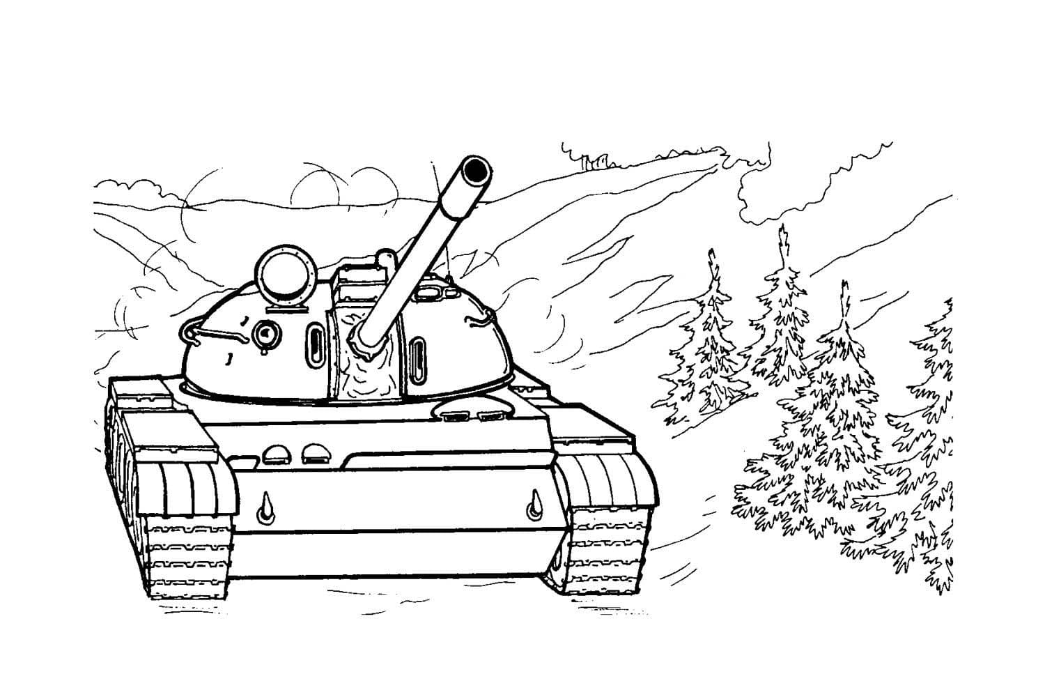 Coloriage Tank T-55