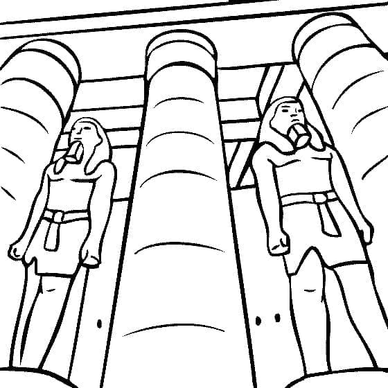 Temple d’Amon coloring page
