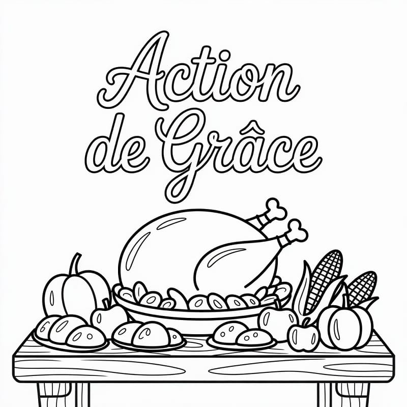 Thanksgiving Imprimable Gratuit Pour les Enfants coloring page