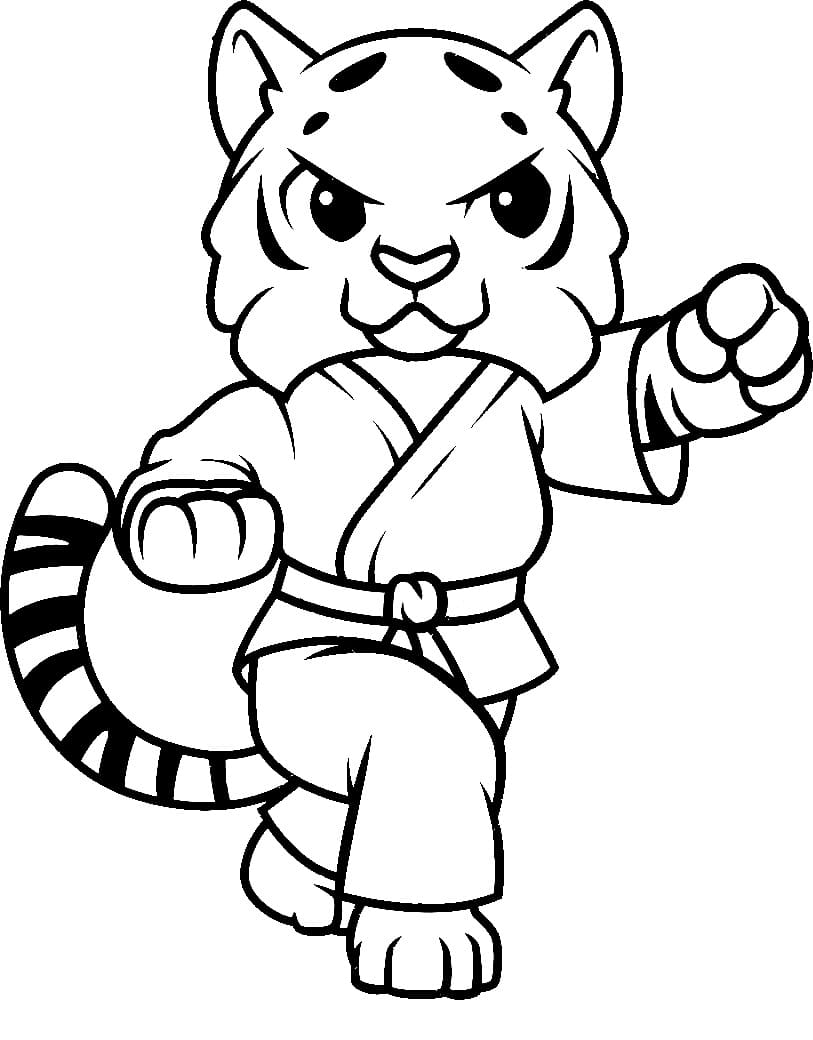 Coloriage Tigre de Kung Fu
