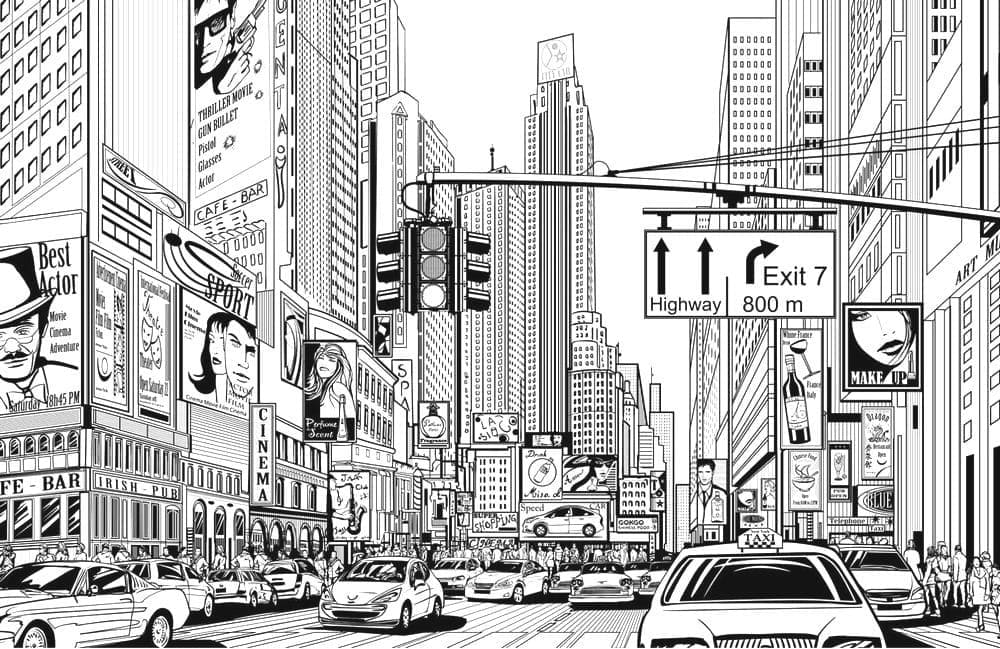 Times Square à New York coloring page
