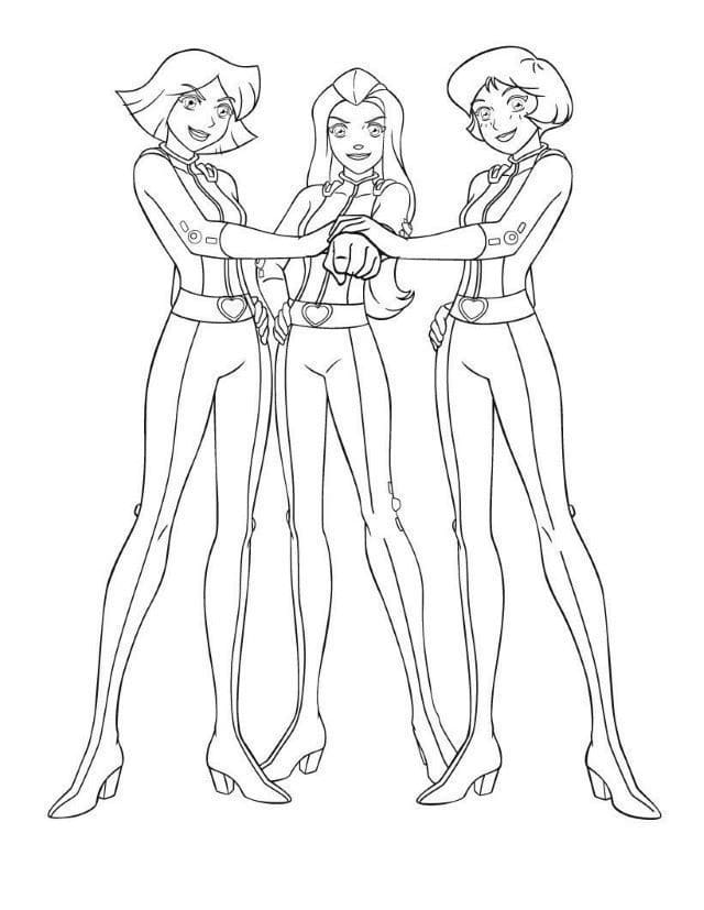 Totally Spies Clover, Sam et Alex coloring page