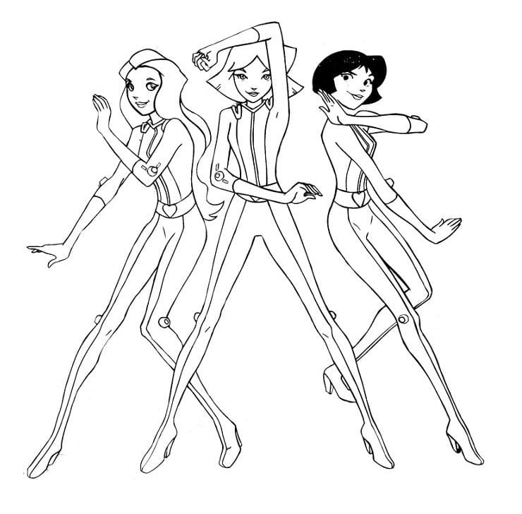 Totally Spies Sam, Clover et Alex coloring page