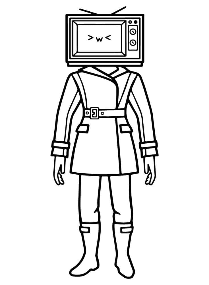 TV Woman de Skibidi Toilet coloring page