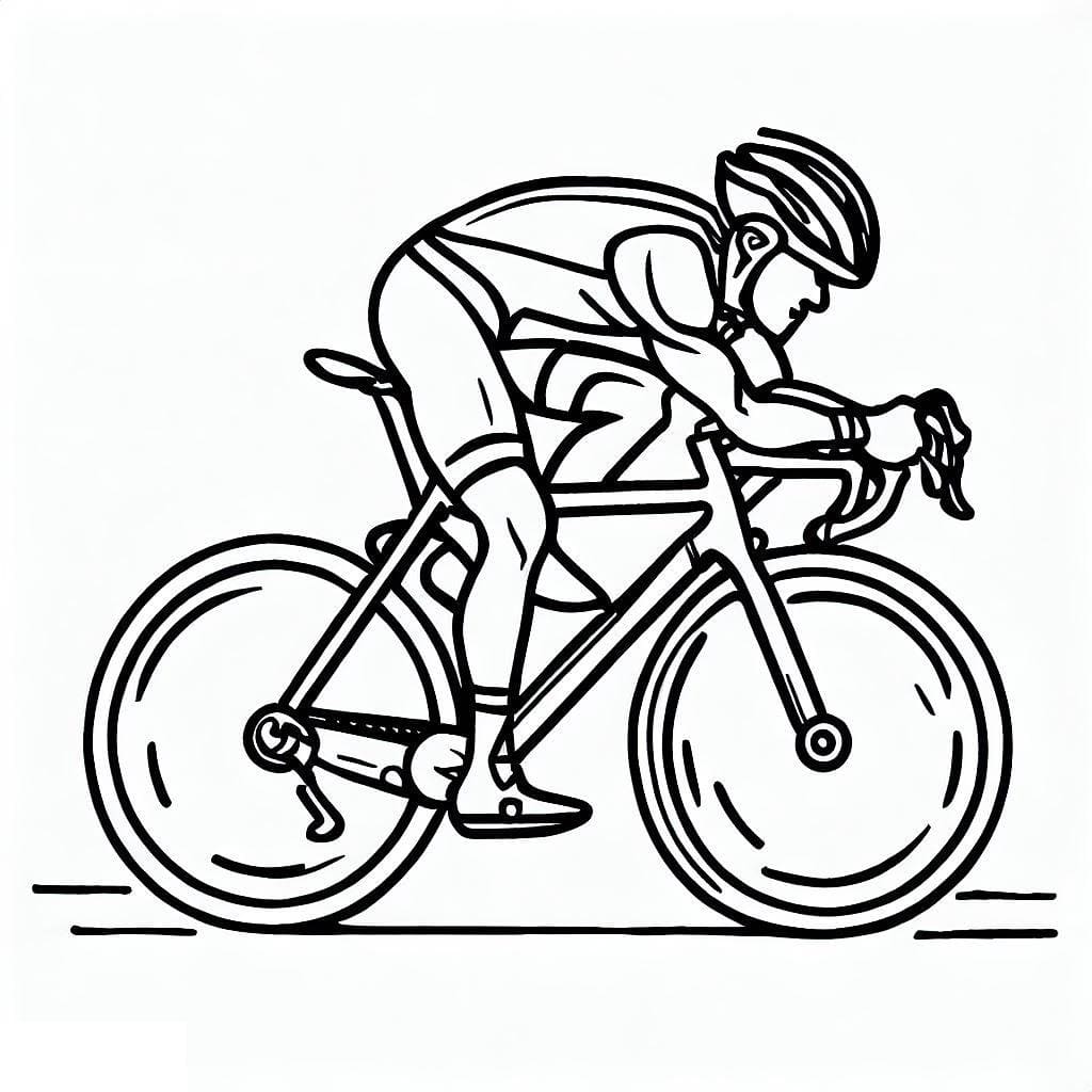 Coloriage Un Cycliste sur Route