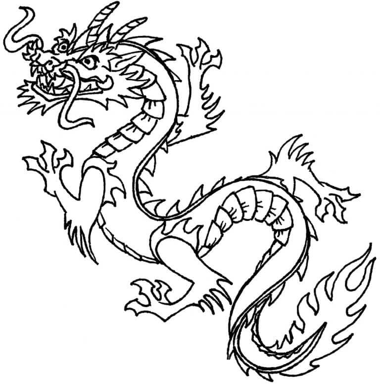 Coloriage Un Dragon Chinois