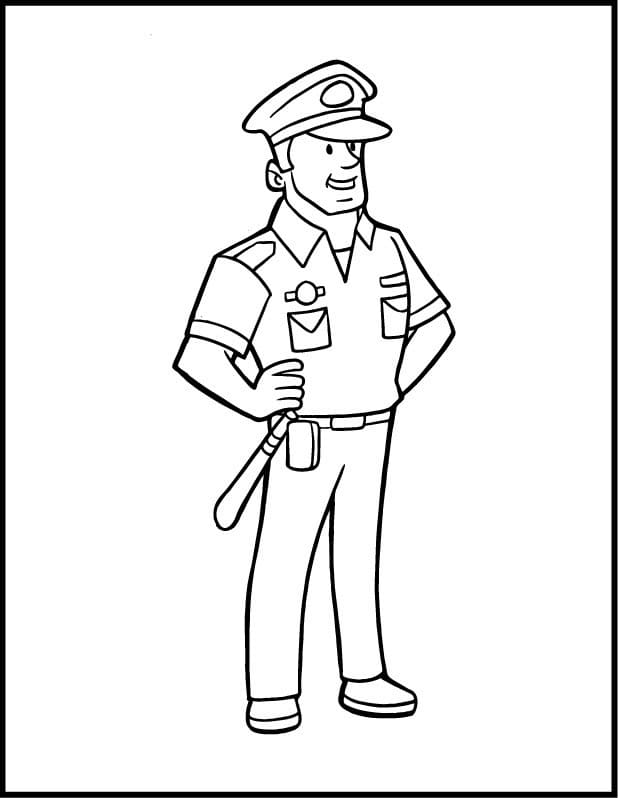 Coloriage Un Officier de Police