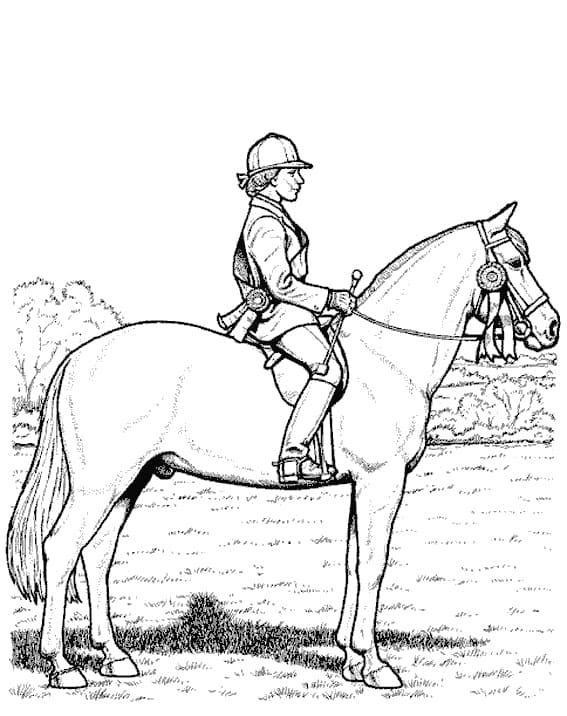 Coloriage Un Pro de l'équitation