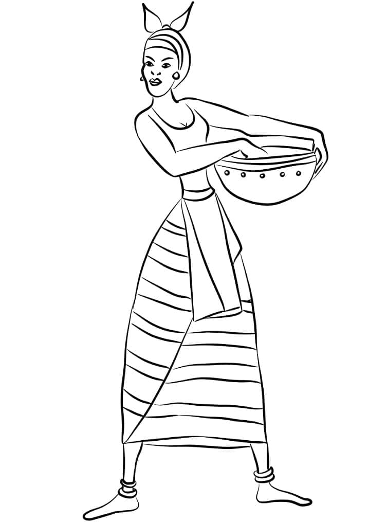 Une Femme Africaine coloring page