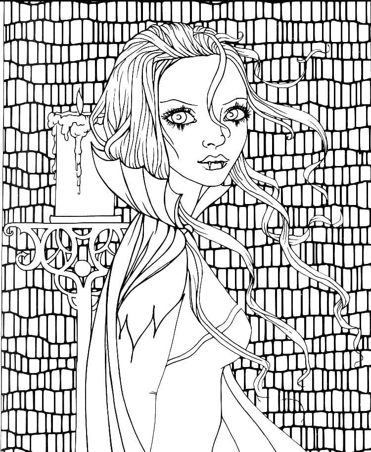 Une Fille Vampire coloring page