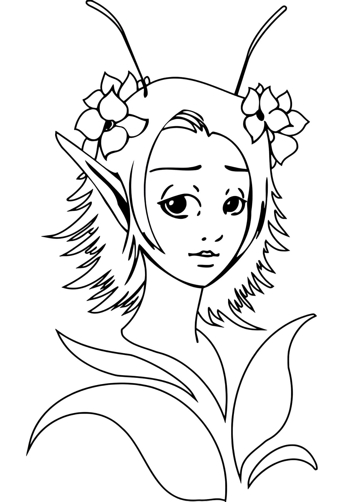 Une Jolie Elfe coloring page