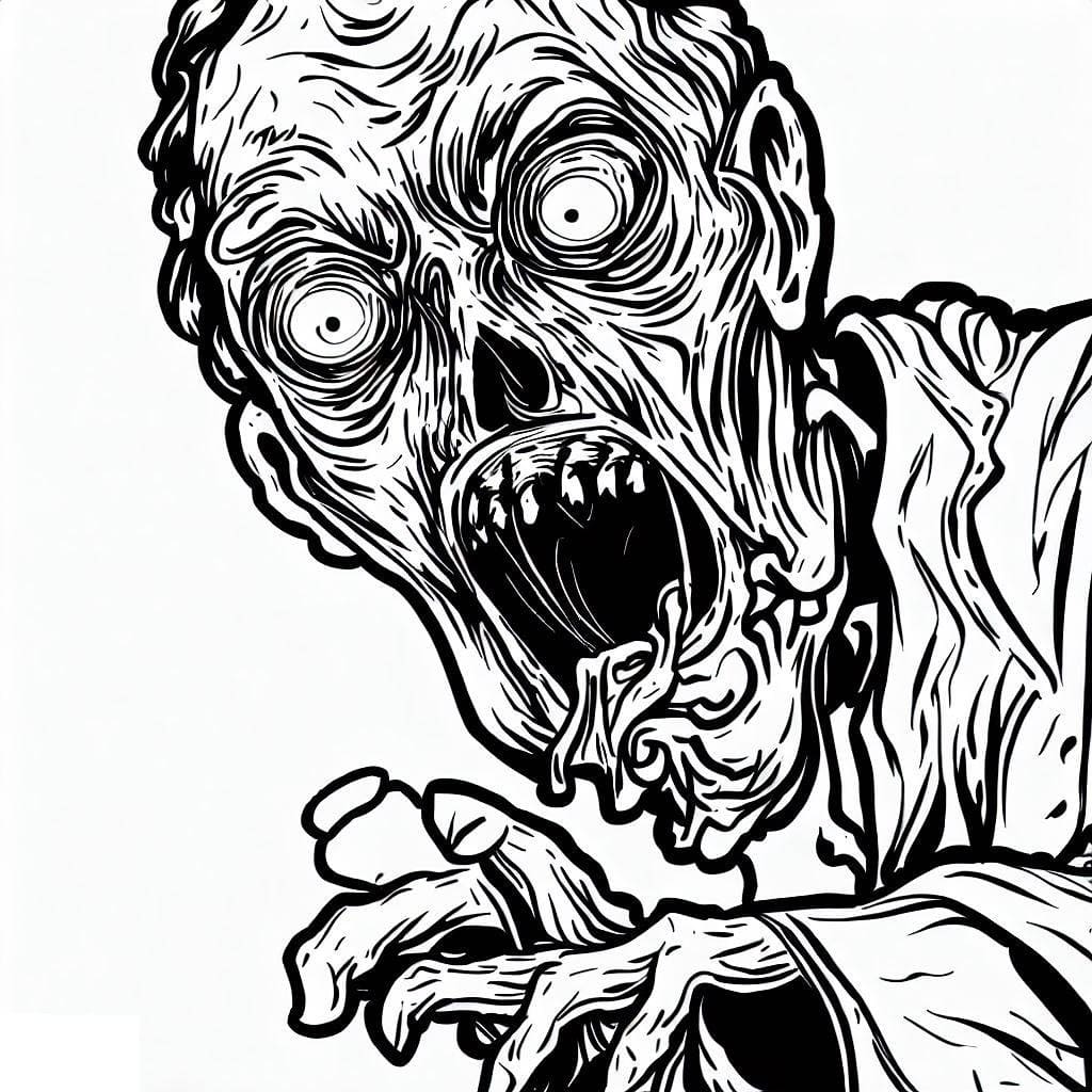 Zombie Très Effrayant coloring page
