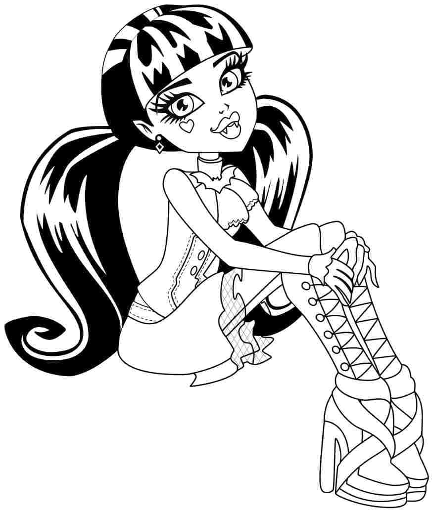 Coloriage Monster High Clawd Et Draculaura T l charger Et Imprimer 