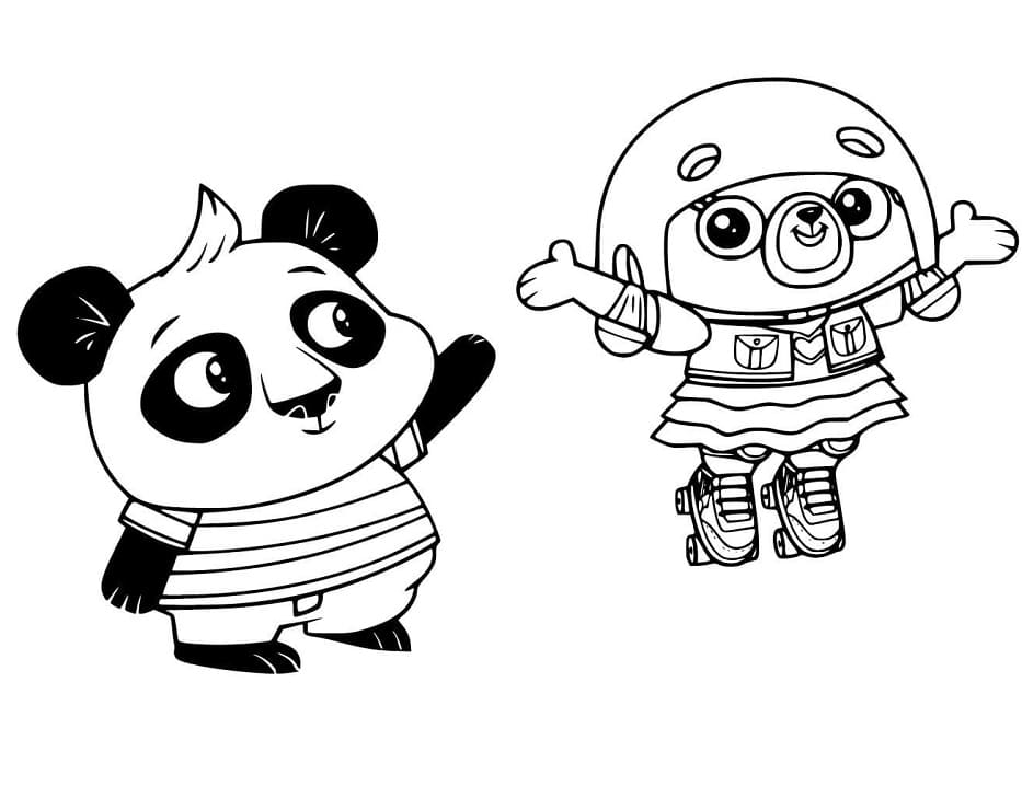 Coloriage Nico Panda et Chip