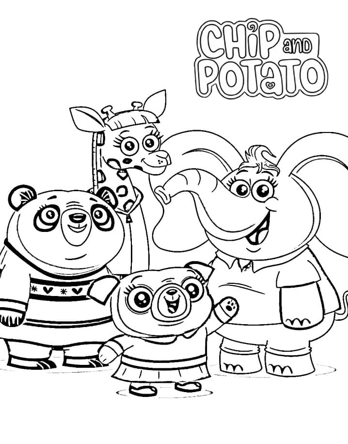 Personnages de Chip et Patate coloring page