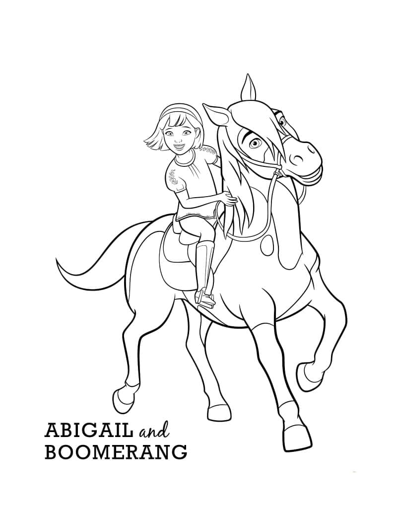 Coloriage Abigail et Boomerang de Spirit