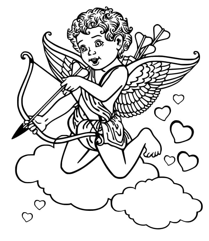Coloriage Adorable Cupidon