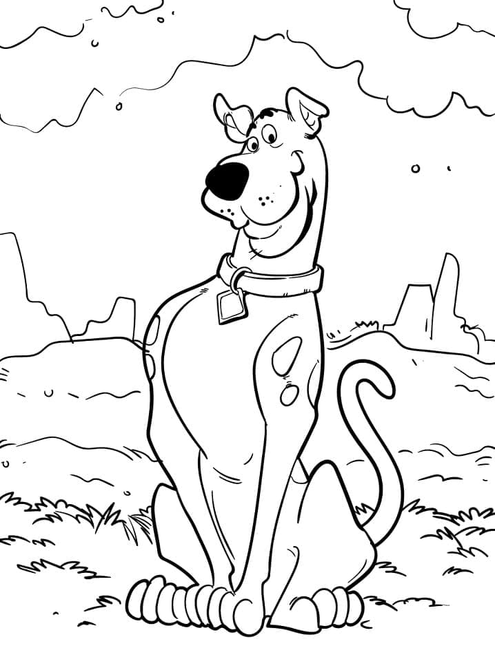 Adorable Scooby Doo coloring page