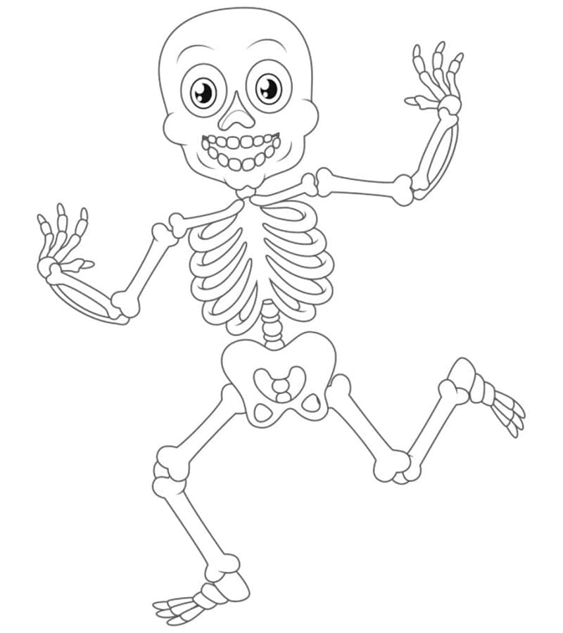 Coloriage Adorable Squelette