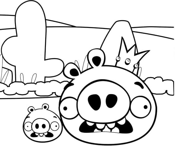 Coloriage Angry Birds Cochons