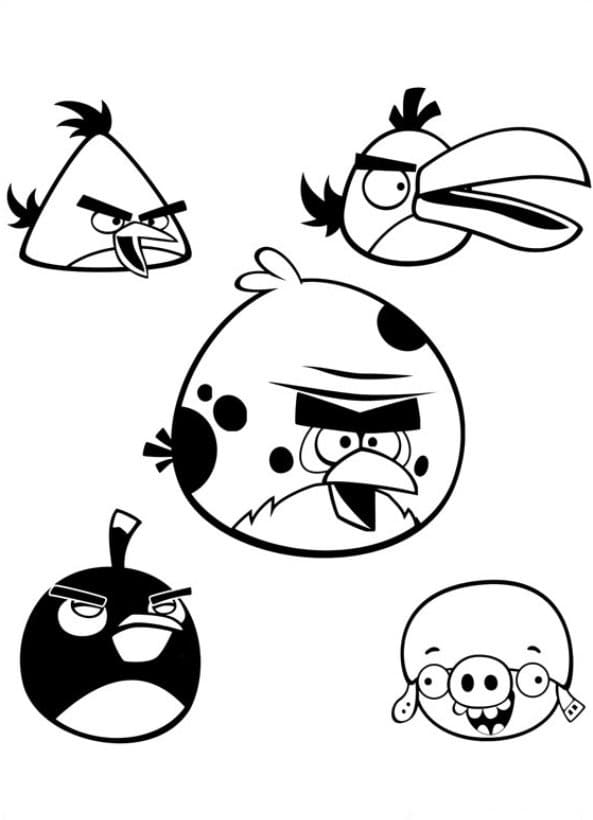 Coloriage Angry Birds Gratuit Pour les Enfants