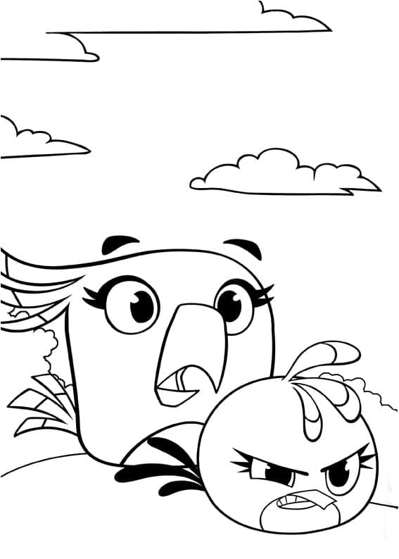 Coloriage Angry Birds Stella et Poppy