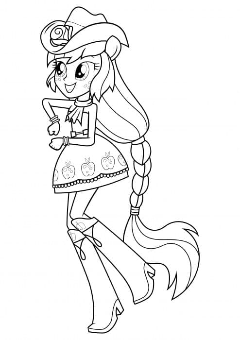 Applejack dans Equestria Girls coloring page
