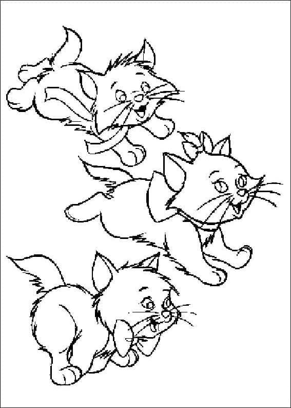 Aristochats Berlioz, Marie et Toulouse coloring page